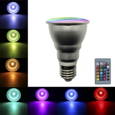 10W AC85-265V PAR20 E27 RGB color changing LED Bulb Light Spotlight IR Remote Control with Memory Function